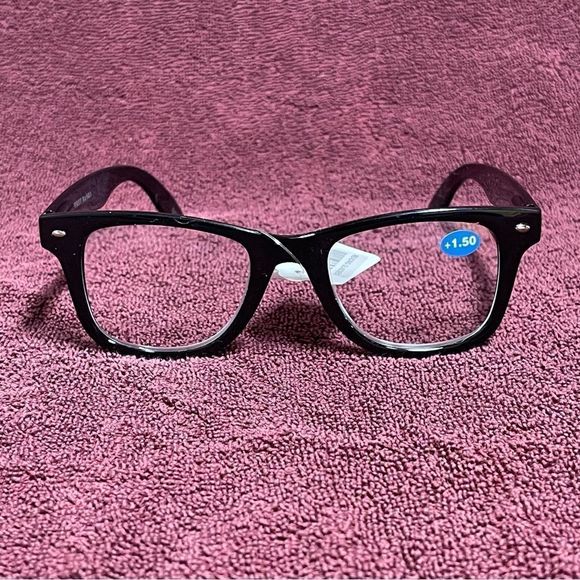 Jeffrey Banks Designer Men's Black Reading Glasses +1.50 NWOB - Picture 1 of 16